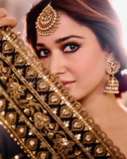 Gorgeous Tamannaah Bhatia in a Black and Golden Lehenga Photoshoot Pictures 03