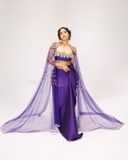 Hello Mummy Actress Aishwarya Lekshmi in a Purple Dress Photos 07