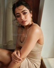 Hot Chic Rashmika Mandanna in a Beige Outfit Pictures 02