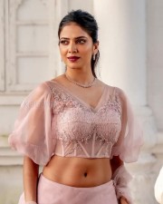 Hot Mallu Beauty Malavika Mohanan in a Pink Lehenga Set Pictures 03