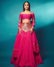 Hot Nushrratt Bharuccha in a Manish Gharat Pink Chiffon Lehenga Photos 03