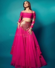 Hot Nushrratt Bharuccha in a Manish Gharat Pink Chiffon Lehenga Photos 06