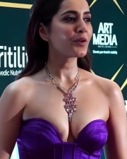 Hot Raashii Khanna Cleavage at India 2030 Leadership Event Photos 03