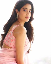 Janhvi Kapoor in a Pink Floral Saree Photos 03