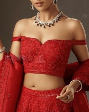 Japan Heroine Anu Emmanuel in a Red Lehenga Choli with Dupatta Photos 04