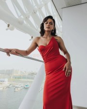 Kannada Heroine Shraddha Srinath Ravishing Red Dress Photos 04