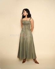 Nation s Crush Rashmika Mandanna in an Olive Green Corset Dress Pictures 02