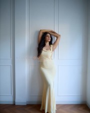 Passionate Malavika Mohanan in a Yellow Bodycon Dress Photos 04