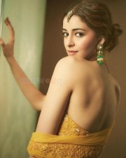 Petite Beauty Ananya Panday in a Yellow Lehenga with Halter Neck Blouse Pictures 01