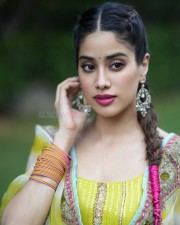 Punjabi Babe Janhvi Kapoor in a Pink and Yellow Patiala Suit Photos 07