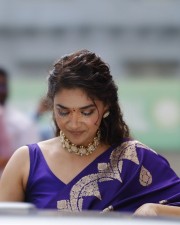 Revolver Rita Keerthy Suresh in a Blue Silk Saree Photos 02