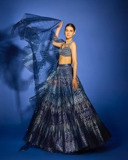 Seductive Kriti Sanon in a Blue Lehenga Pictures 03