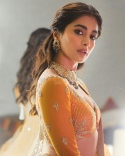 Sensuous Pooja Hegde in a Yellow Lehenga at Anant Ambani and Radhika Merchant Wedding Photos 02