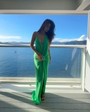Sexy Beauty Disha Patani in a Green Wrap Dress at Anant Radhika Pre Wedding Cruise Bash Pictures 04