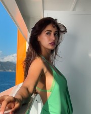 Sexy Beauty Disha Patani in a Green Wrap Dress at Anant Radhika Pre Wedding Cruise Bash Pictures 05