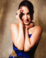 Sexy Bollywood Actress Malaika Arora in a Strapless Royal Blue Gown Photos 03