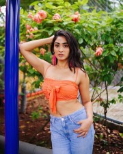Sexy Hot Deepti Sati in an Orange Top and Denim Pant Pictures 02