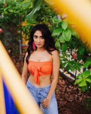 Sexy Hot Deepti Sati in an Orange Top and Denim Pant Pictures 04