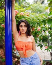 Sexy Hot Deepti Sati in an Orange Top and Denim Pant Pictures 05