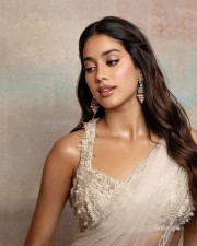 Sexy Janhvi Kapoor in a Mermaid Pearl Embellished Half Saree Photos 02