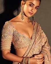 Sexy Pooja Hegde Embellished Saree Pictures 01