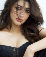 Sexy Pranitha Subhash in a Black Lace Maxi Dress Photos 03