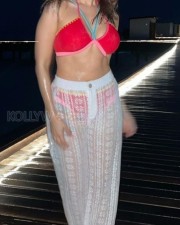 Sizzling Hot Nushrratt Bharuccha in a Transparent Pant with Red Bikini Photos 01