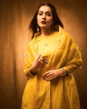 Sparkling Beauty Raashi Khanna in a Vibrant Yellow Kurta Set Photos 01