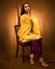 Sparkling Beauty Raashi Khanna in a Vibrant Yellow Kurta Set Photos 04