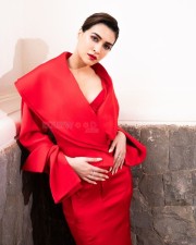 Striking Kriti Sanon in a Red Jacket and Skirt Pictures 01