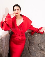 Striking Kriti Sanon in a Red Jacket and Skirt Pictures 05