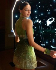 Stunning Ananya Panday in a Glittery Green Bodycon Dress at Swarovski Exhibition Photos 02