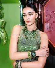 Stunning Ananya Panday in a Glittery Green Bodycon Dress at Swarovski Exhibition Photos 04