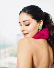 Stunning Beauty Ananya Panday in a Pink and Black Halter Neck Top with Black Shimmery Pants Pictures 05