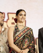 Stunning Keerthy Suresh in a Floral Printed Saree with Backless Blouse Photos 03