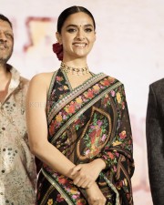 Stunning Keerthy Suresh in a Floral Printed Saree with Backless Blouse Photos 05