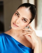 Stunning Malavika Mohanan Cleavage in an Electric Blue One Shoulder Gown Pictures 01