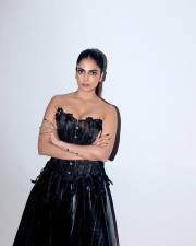 Stunning Malavika Mohanan in a Bold Black Off Shoulder Gown Photos 05