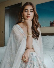 Stunning Pooja Hegde in a Floral Anarkali Outfit Photos 03