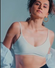 Stunning Taapsee Pannu in a Navy Blue Bralette Photos 02