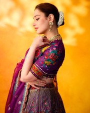 Stunning Tamannaah Bhatia in a Gorgeous Purple Lehenga Photos 01