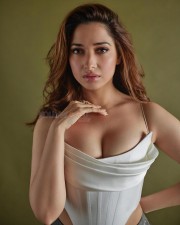 Stunning Tamannaah in a White Deep Neck Top Pictures 03