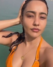 Stunning and Hot Neha Sharma in an Orange Bikini Photos 02