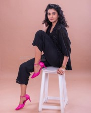 Tamil Actress Priya Bhavani Shankar in a Black Dress with Pink Shoes Photos 03