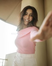 The Sabarmati Report Actress Raashi Khanna in a Pink Top and White Pant Photos 05