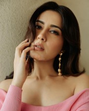 The Sabarmati Report Actress Raashi Khanna in a Pink Top and White Pant Photos 07