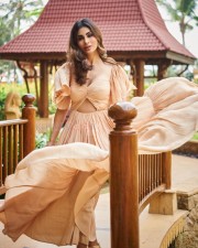 Beautiful Mouni Roy in a Beige Frock Photos 04