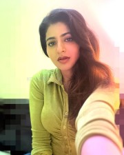 Captivating Iswarya Menon in a Green Shirt Selfie Photos 01