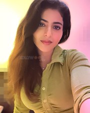 Captivating Iswarya Menon in a Green Shirt Selfie Photos 03