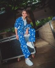 Fashionable Dhvani Bhanushali in a Blue Printed Jacket and Matching Pant with a White Crop Top Photos 02